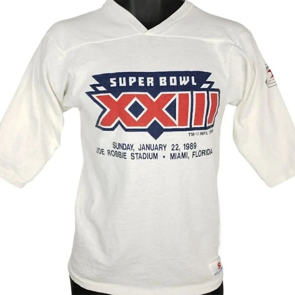 Super Bowl XXIII T Shirt Jersey Vintage 80s 1989 San Francisco 49ers Cincinnati